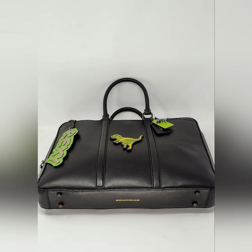 Upcycled Coach Metropolitan Slim Brief Black - NWT & One of a Kind! Rexy Charm🦖